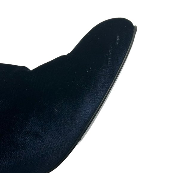 Stuart Weitzman Bacari Navy Velvet Pearl Heeled Boots - Picture 10 of 12